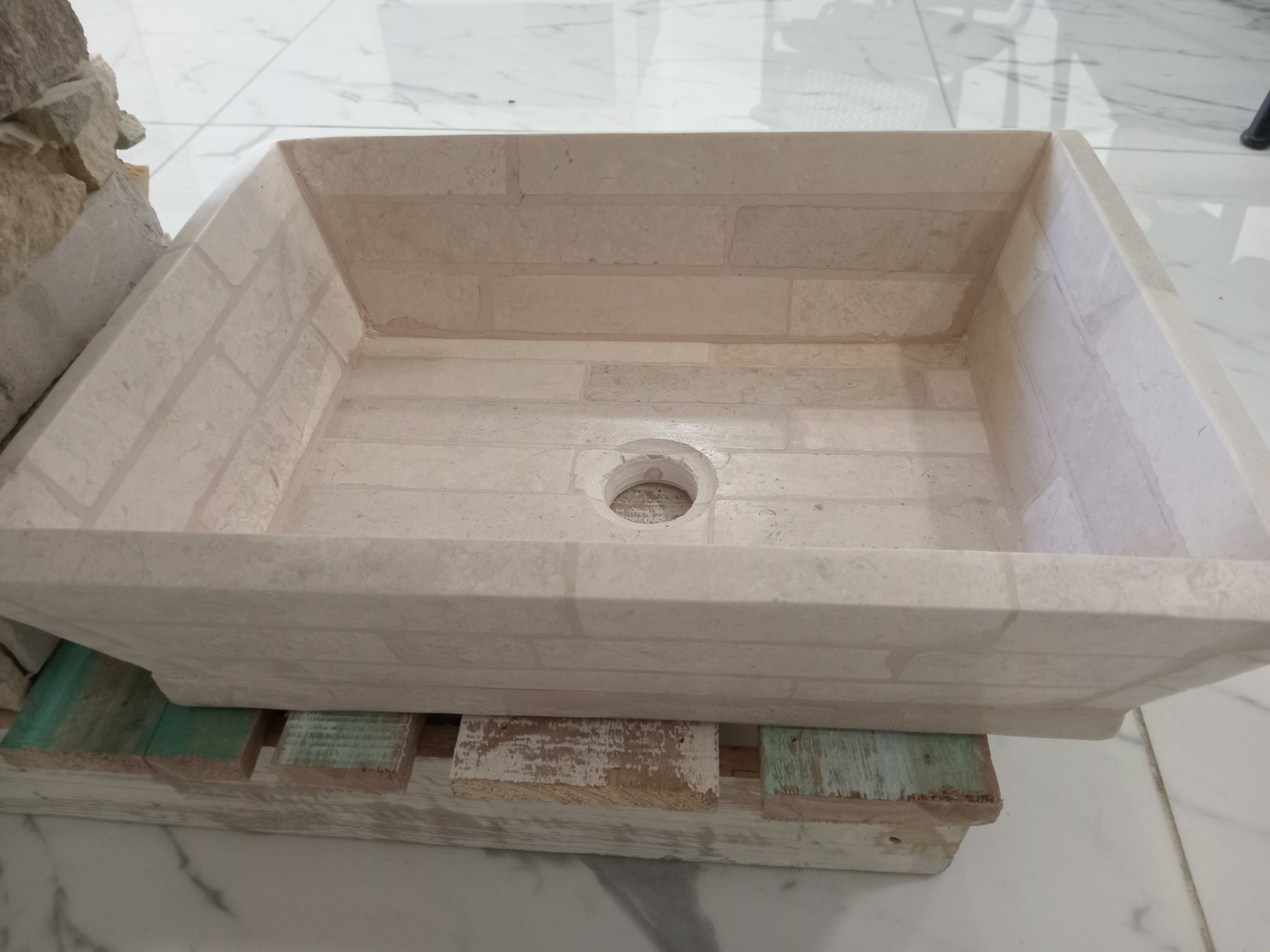 BACHA MILAN TRAVERTINO PARA LAVAMANOS 42x32x10