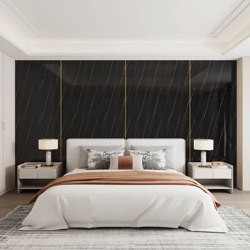 PLACA AUTOADHESIVAS SIMIL MARMOL NEGRA 60X30